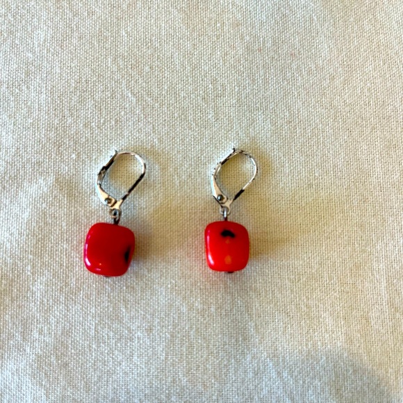 Coral Dangle Earrings - Picture 2 of 16
